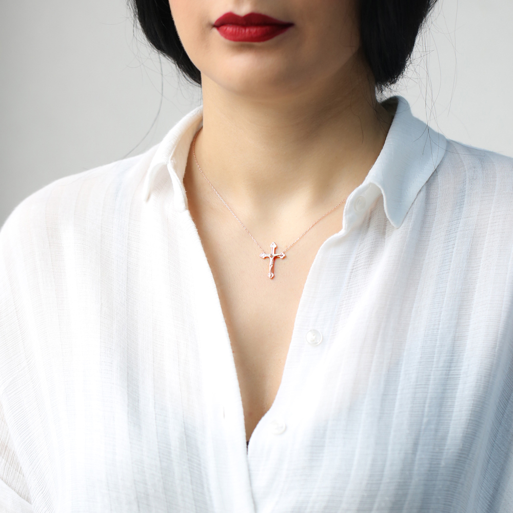 Crucifixion of Jesus Necklace Turkish Wholesale Handcrafted Necklace 925 Silver Sterling Jewelry